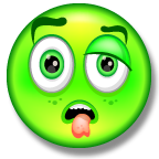 Image of green with illness emoji