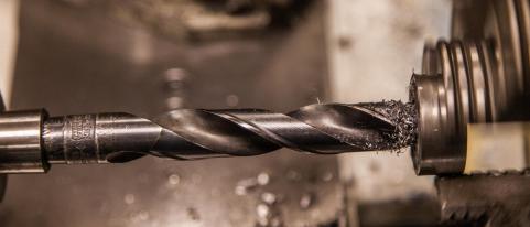 drill cuts metal