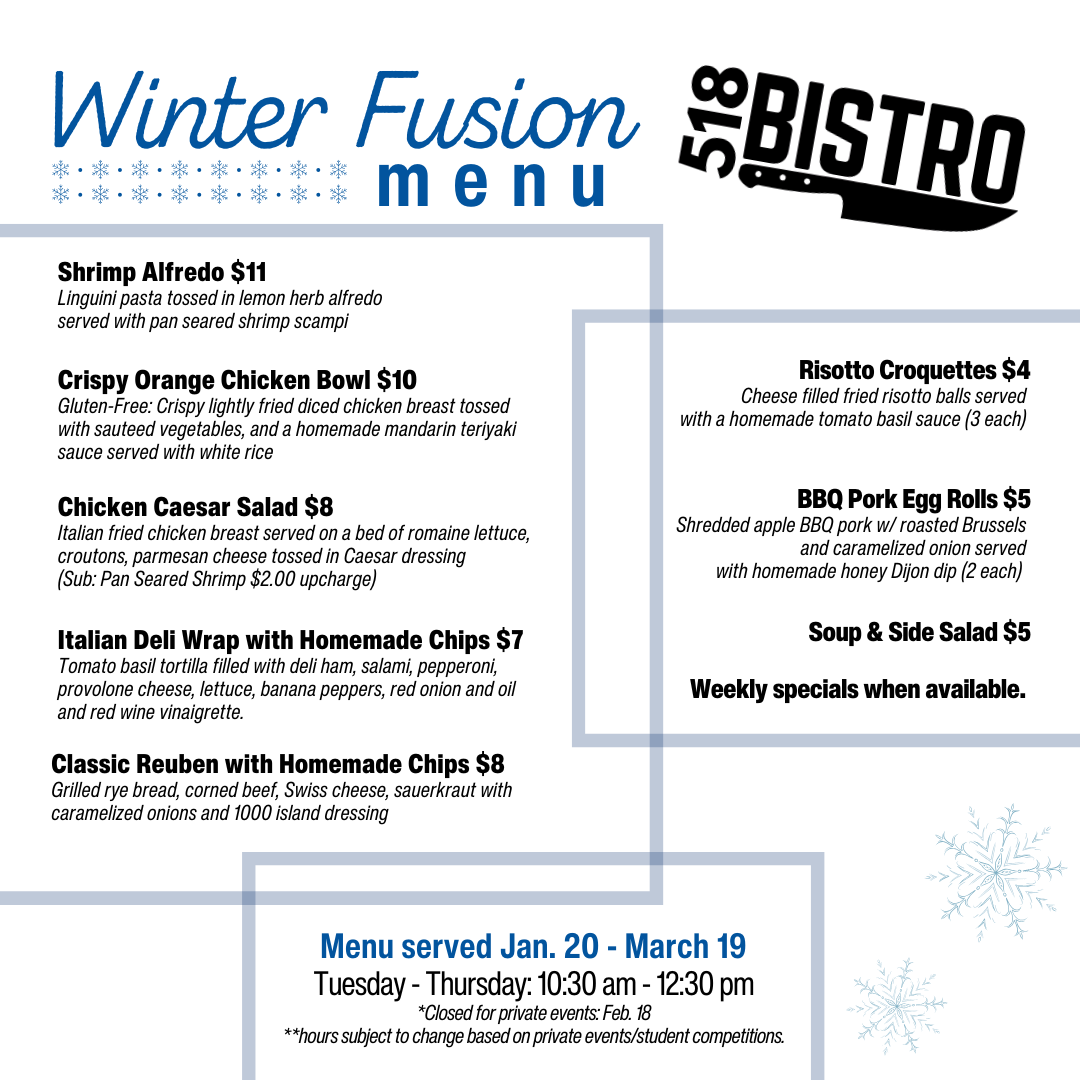 winter fusion menu