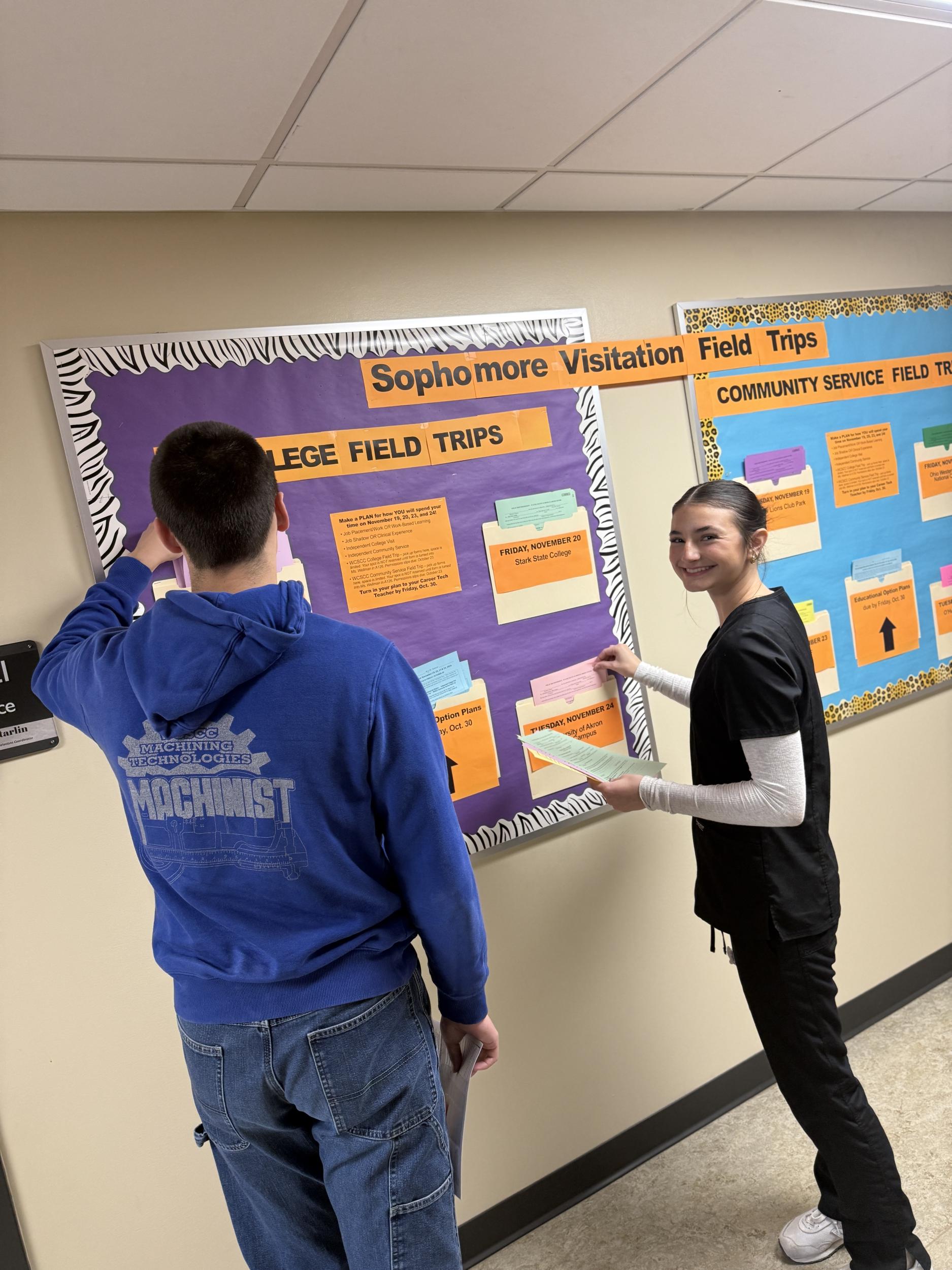 student in hallway