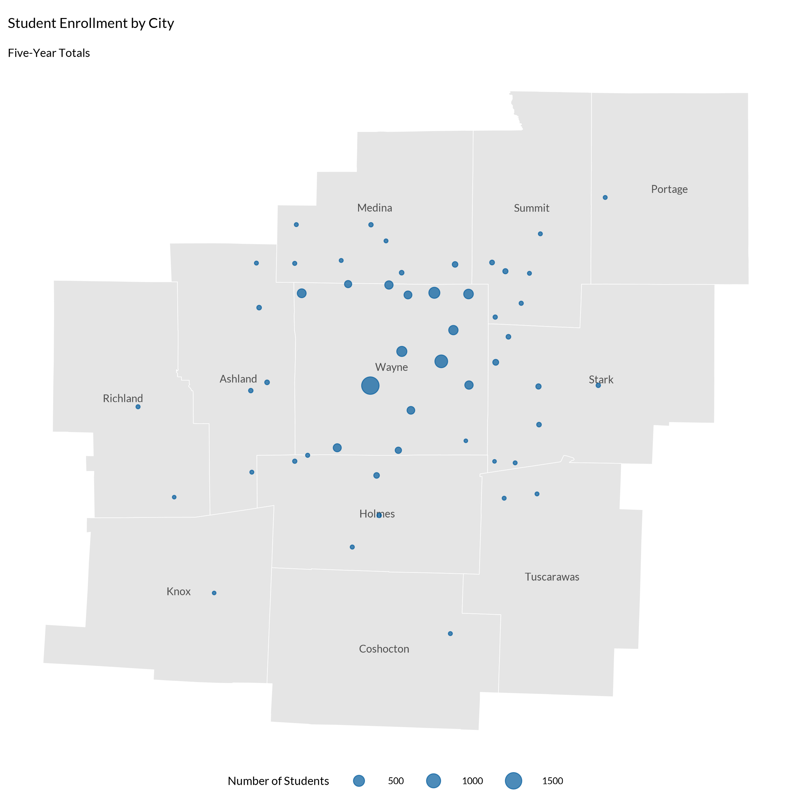 Map of student enrollment
