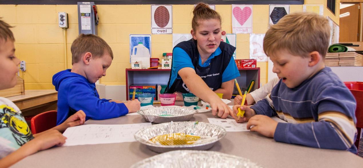 Image of children working at table