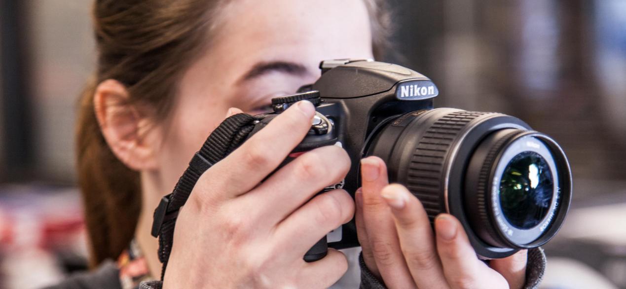 Image of student taking photos 