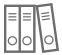 Three grey binders icon.