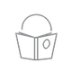 Grey open book icon.