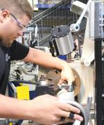 image of criminal justice students practicing handcuffing